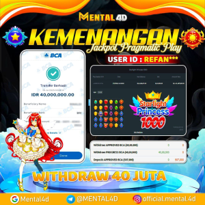 BUKTI JACKPOT SLOT STARLIGHT PRINCESS 1000 WD 40 JUTA